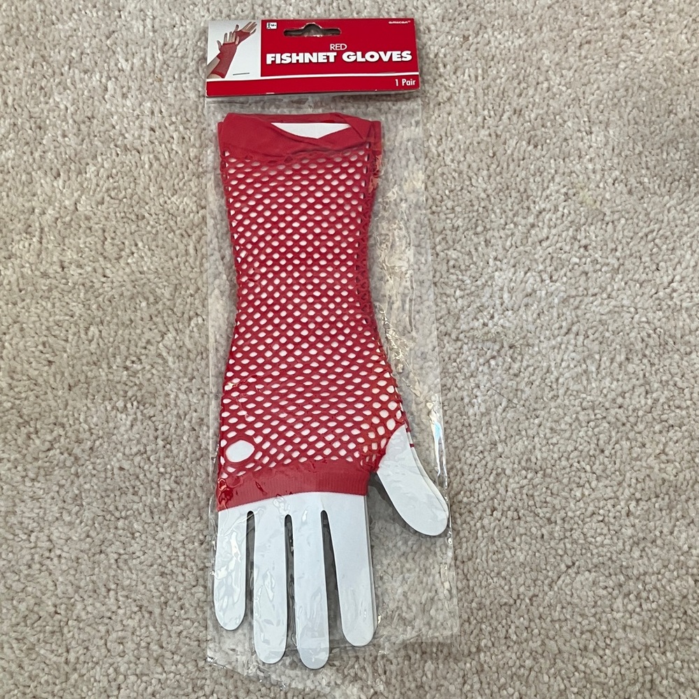 Amscan Vibrant Red Fishnet Gloves
